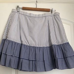 J. Crew NWT blue and white striped skirt